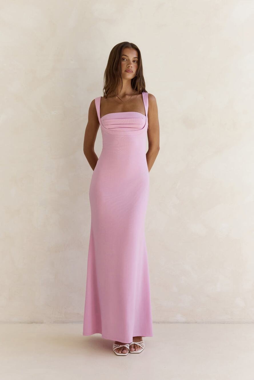 Fortunate One Spring In The Clouds Lilac Maxi Dress Cowl Neck Sleeveless Size S